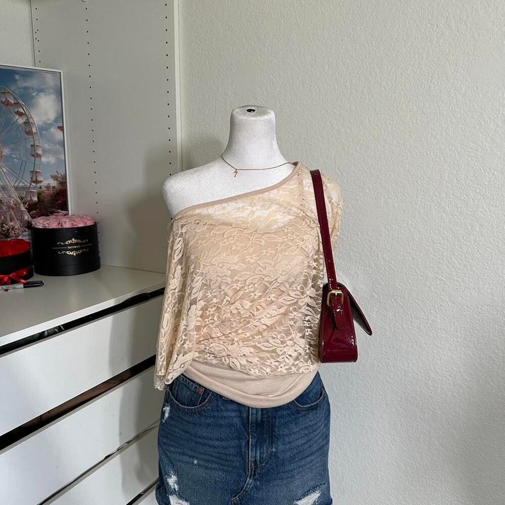 Cream lace top